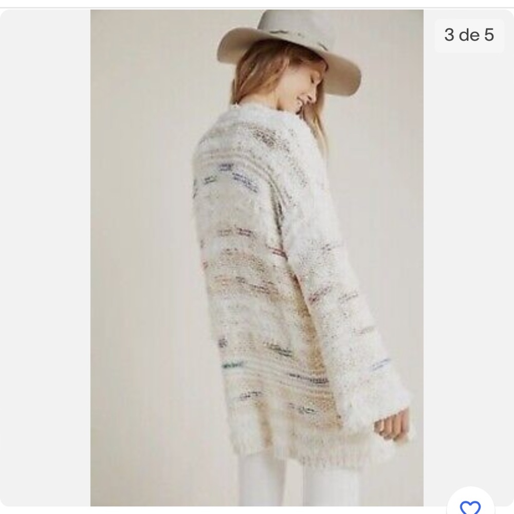 Anthropologie chunky cardigan sweater multicolor XS